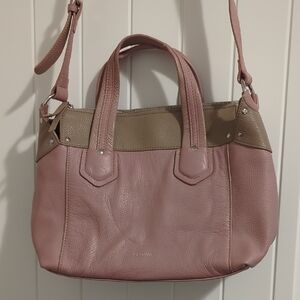 Perlina Pink and Tan Satchel
